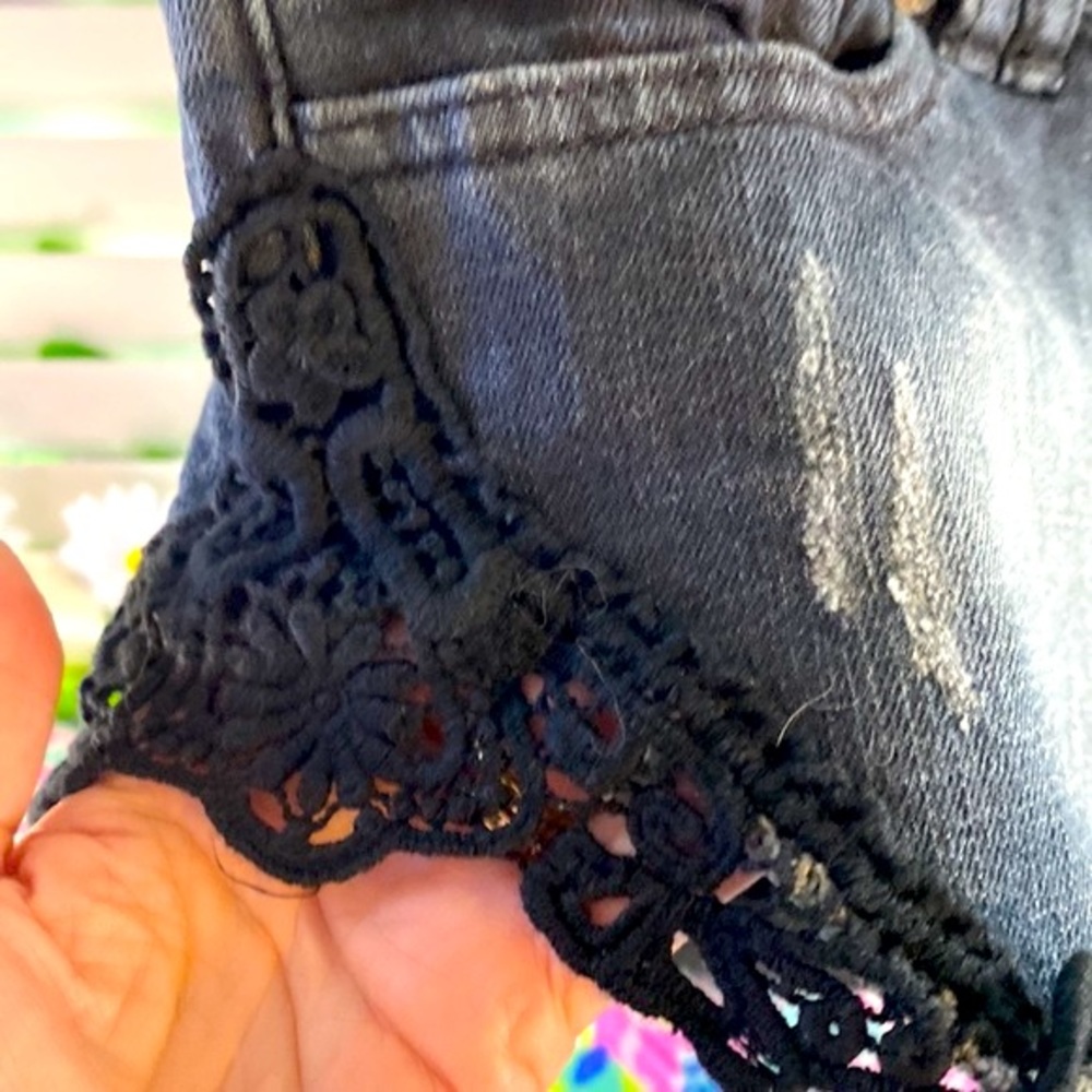 Special A black booty shorts with lace